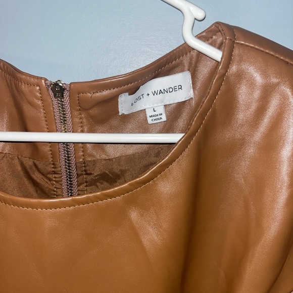 Sold- Lost + Wander Faux Vegan Leather Dress Size Large Skater Urban Style - Picture 3 of 6